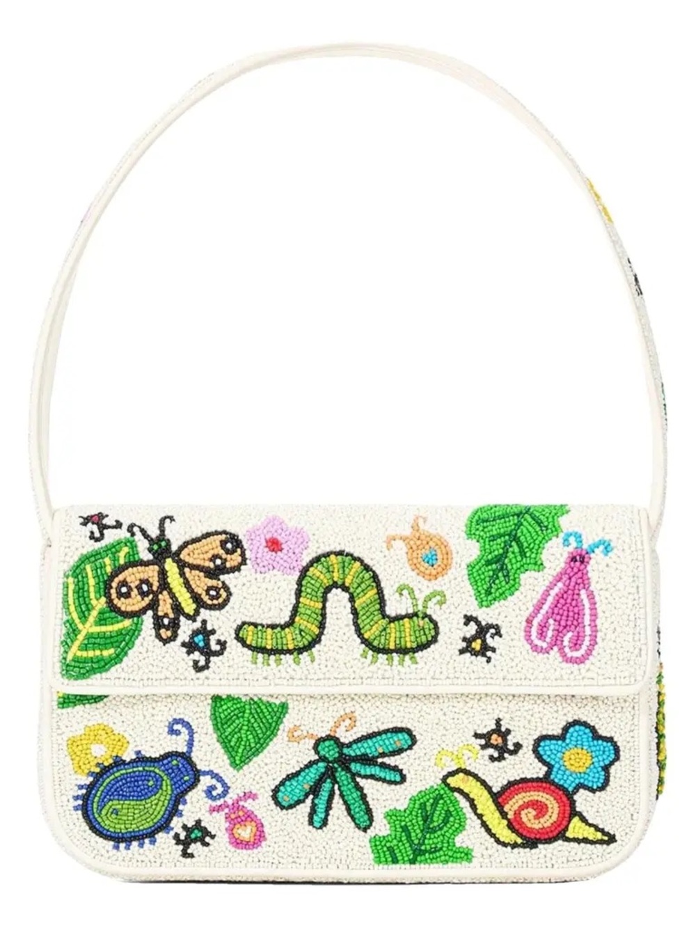 Staud Tommy Beaded Shoulder Bag-Garden Motif